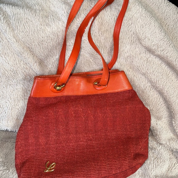 Loewe Handbags - Loewe Orange Raffia Bag with Textured Design